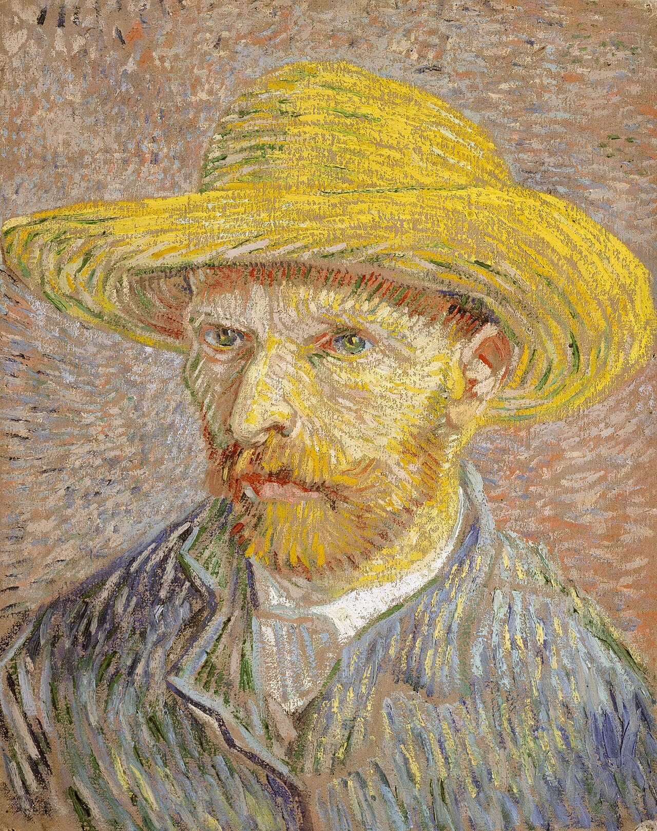 Self-Portrait with a Straw Hat (1887)