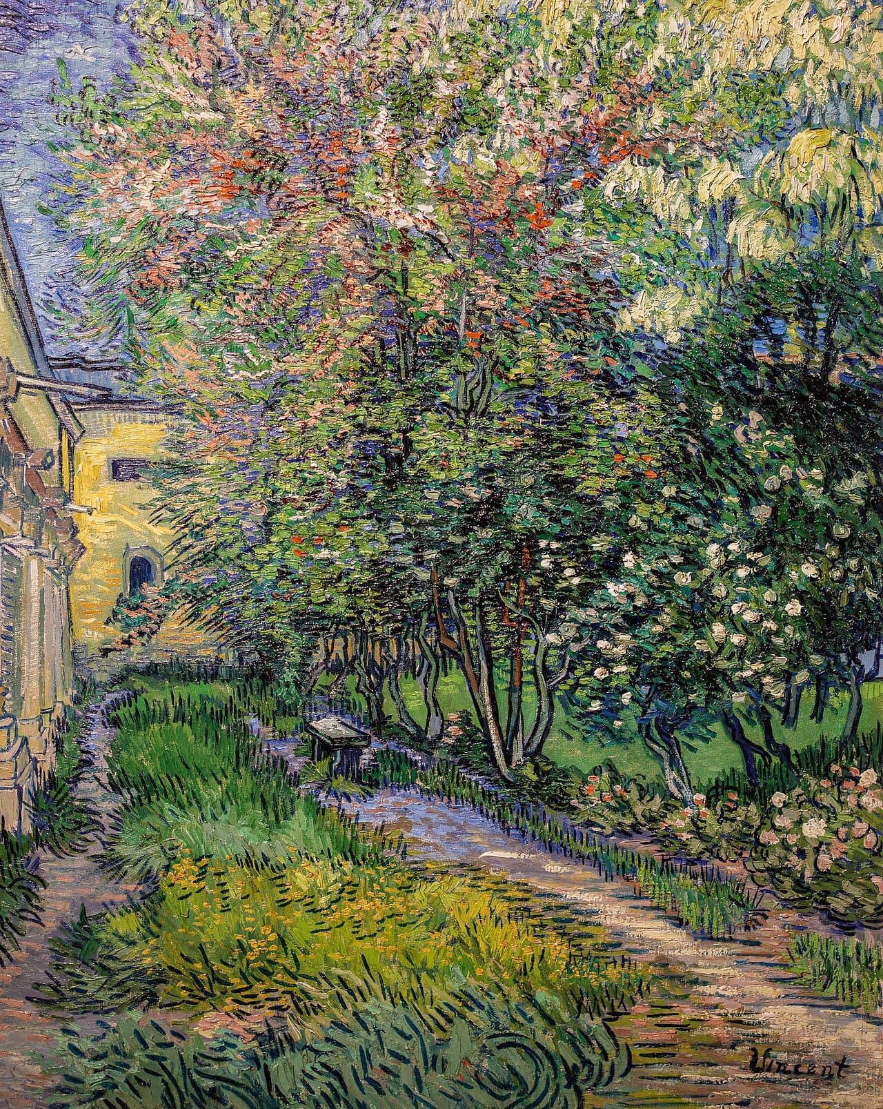 The garden at the asylum at Saint-Rémy by Vincent van Gogh (1889)