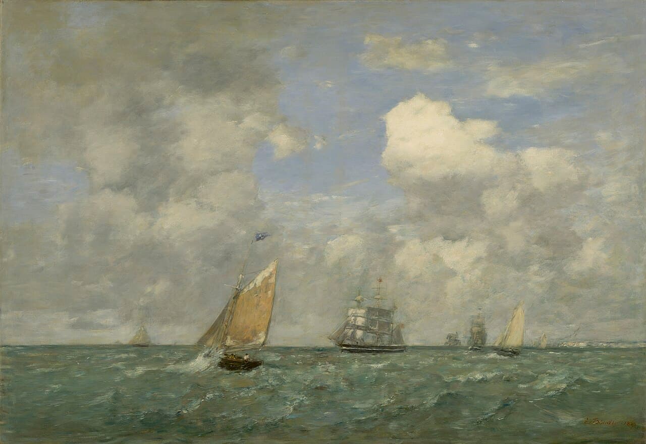 Ships and Sailing Boats Leaving Le Havre (1887)