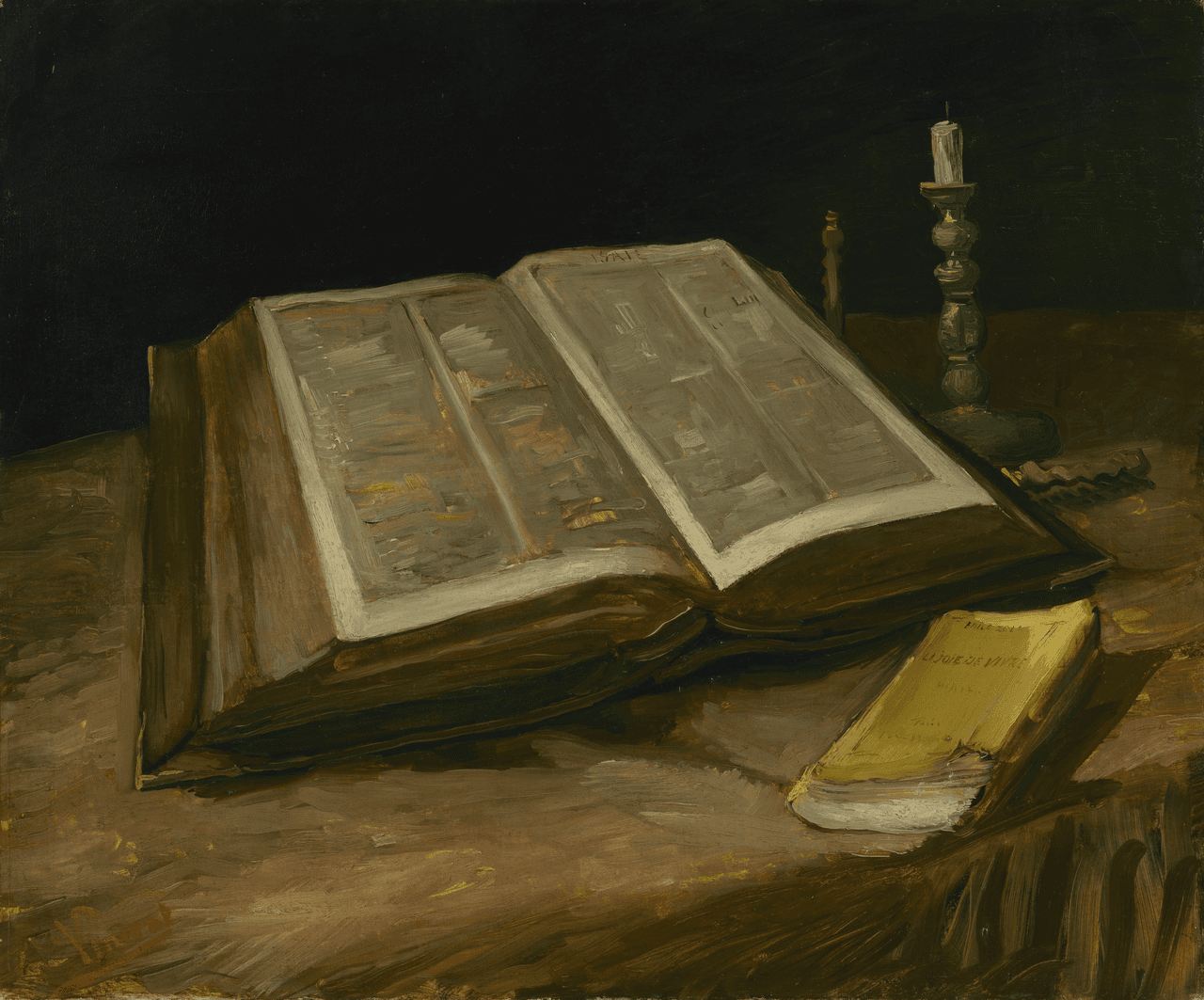 Still Life with Bible by Vincent van Gogh (1885)