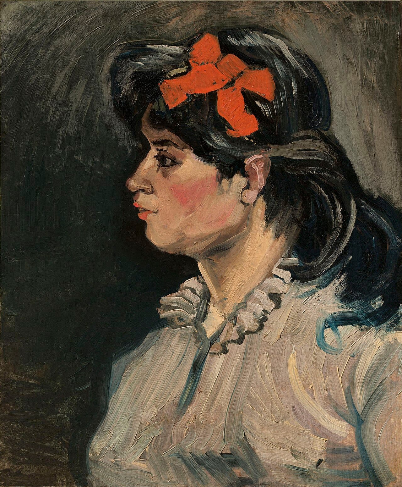 Portrait of a Lady with Red Hair Band (1885)