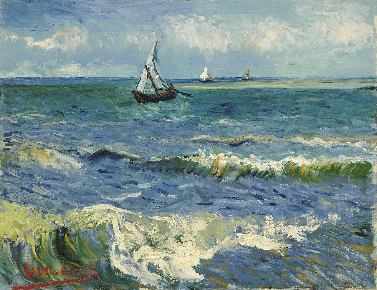Seascape near Les Saintes-Maries-de-la-Mer by Vincent van Gogh (1888)