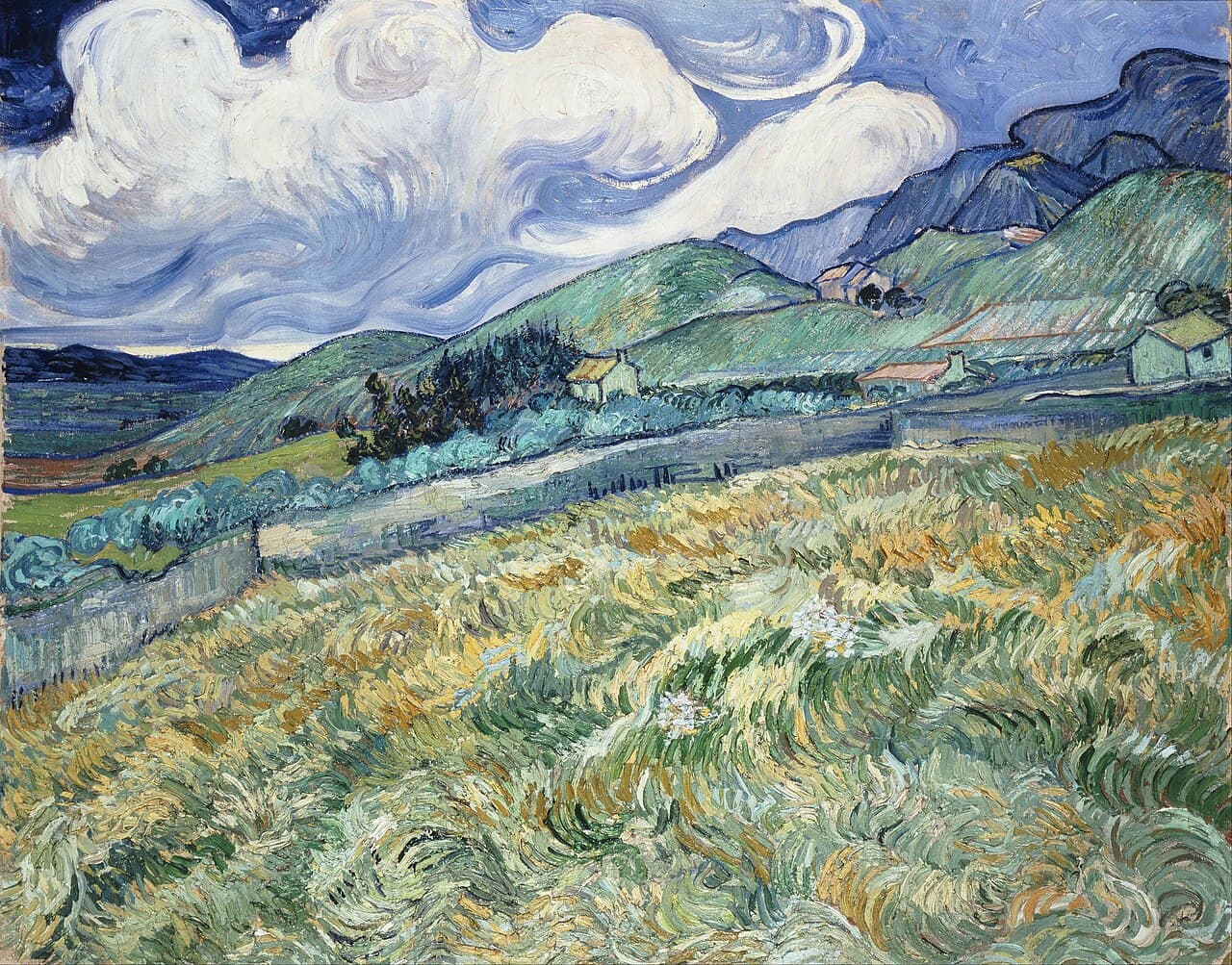 Mountainous Landscape Behind Saint-Paul Hospital (1889)