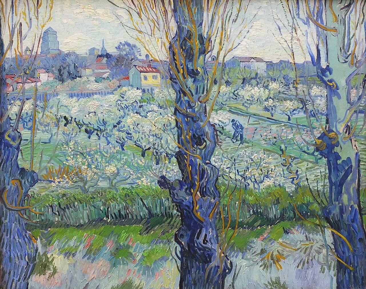 View of Arles, Flowering Orchards (1889)