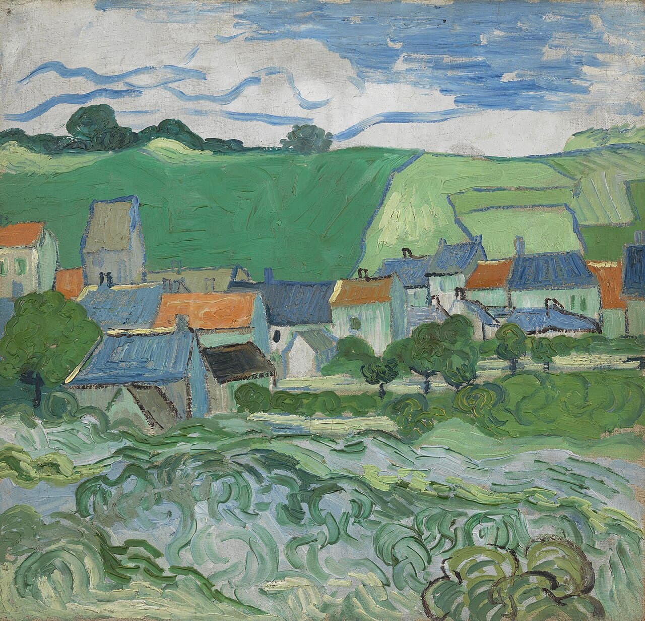 View of Auvers by Vincent van Gogh (1890)