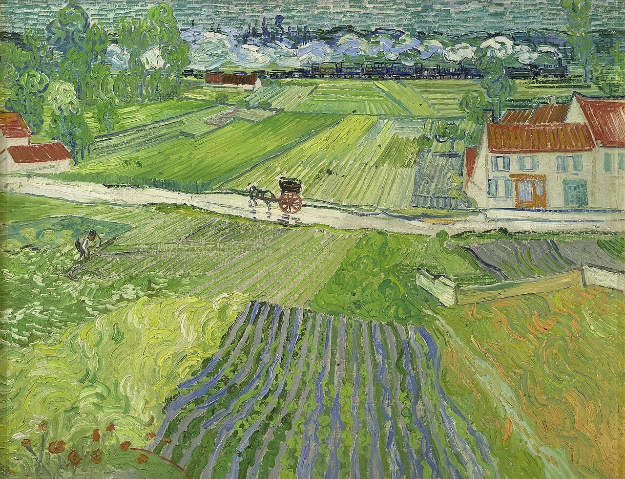 Landscape with a Carriage and a Train (1890)