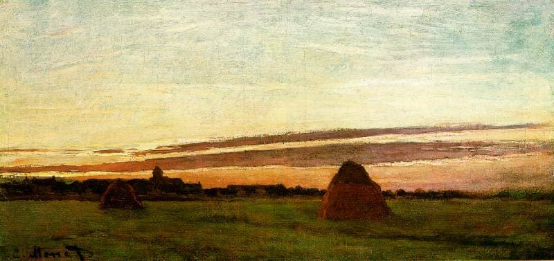 Haystacks at Chailly at Sunrise (1865)