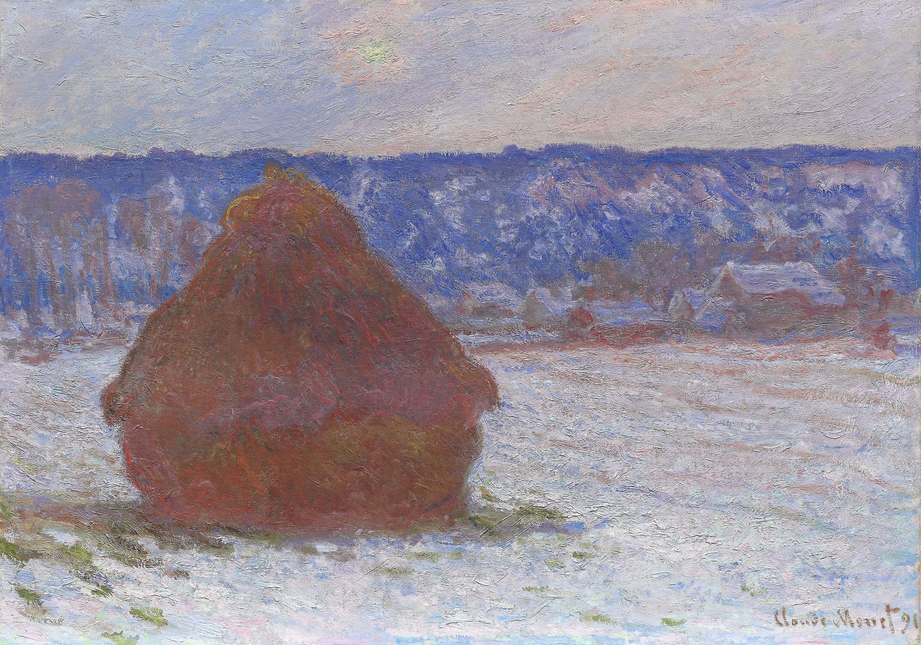 Stack of Wheat, Snow Effect, Overcast Day (1890)