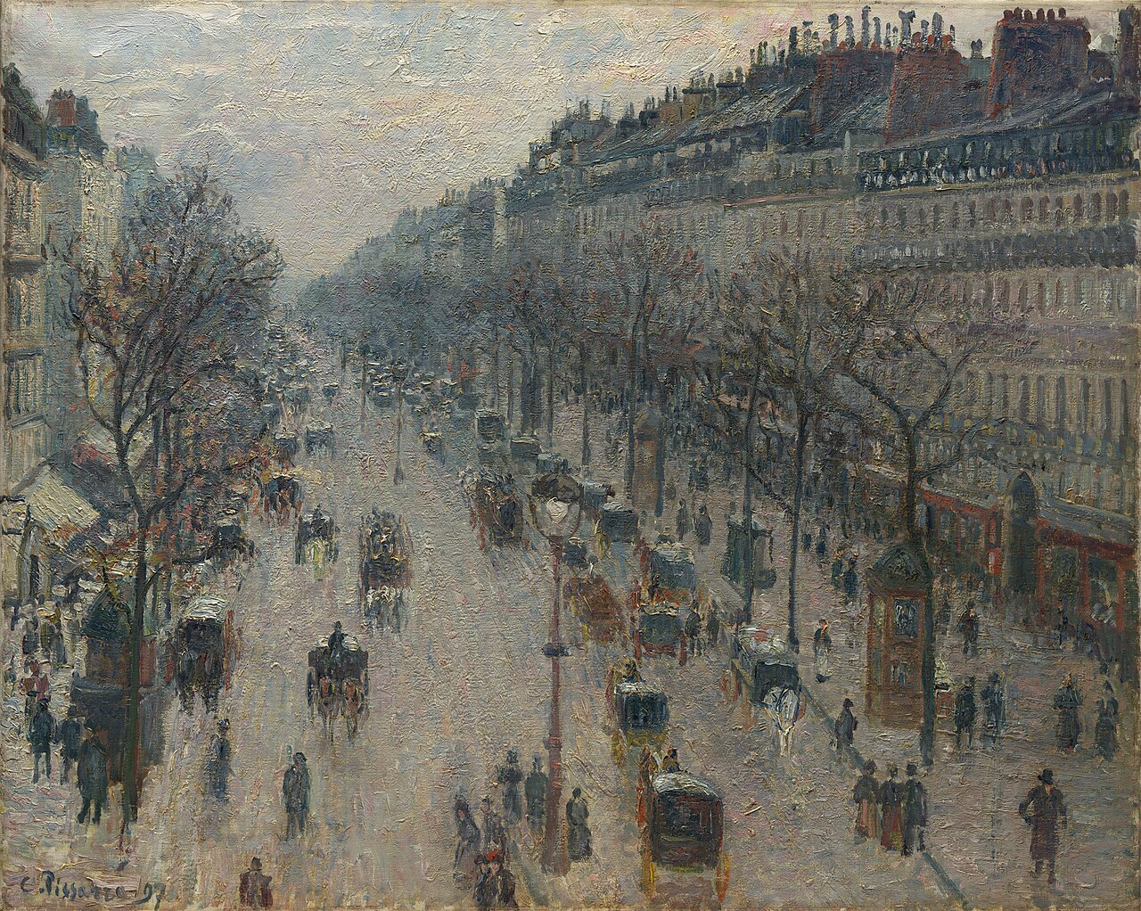 The Boulevard Montmartre on a Winter Morning