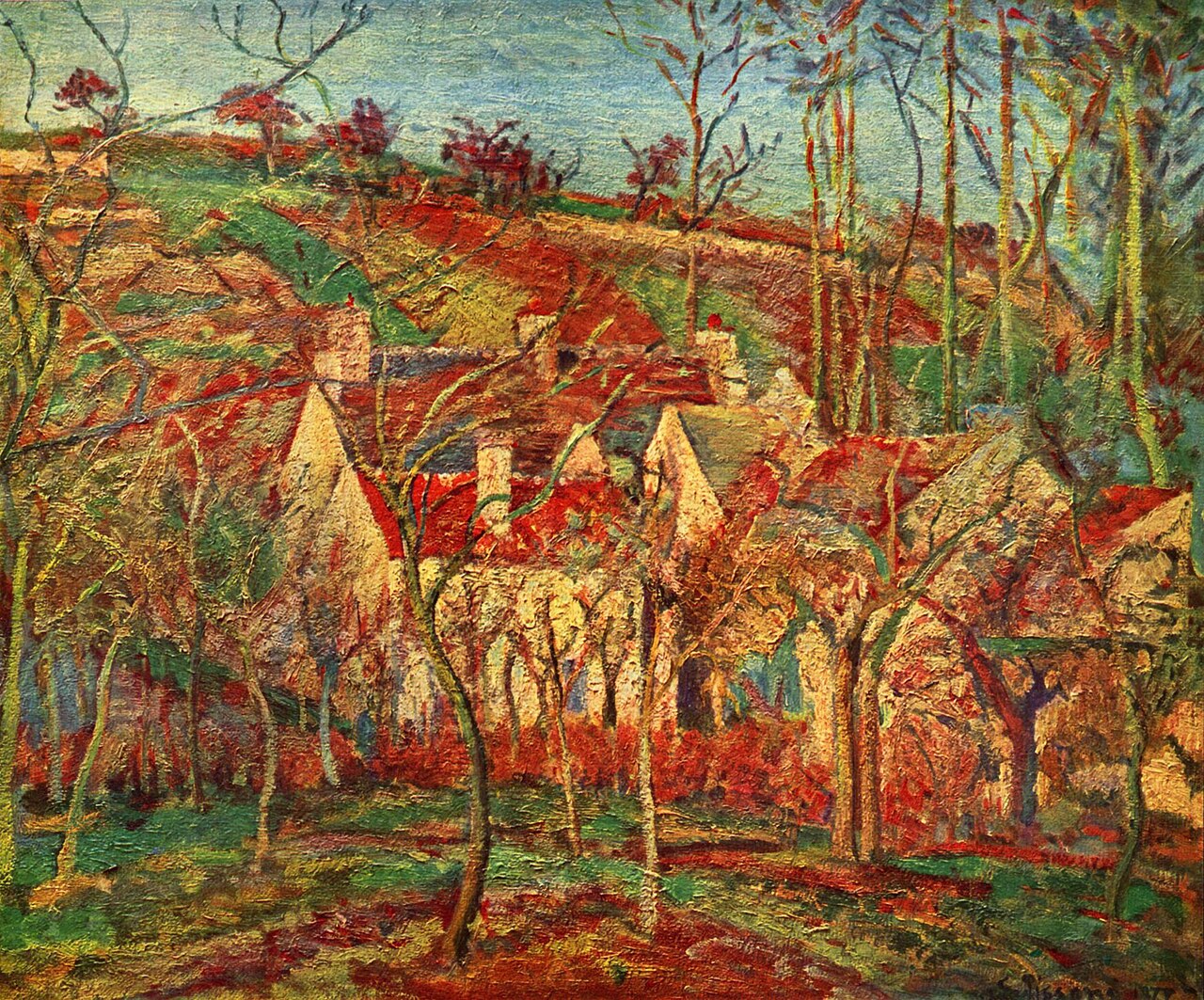 The Red Roofs, Côte Saint-Denis at Pontoise, Winter Effect