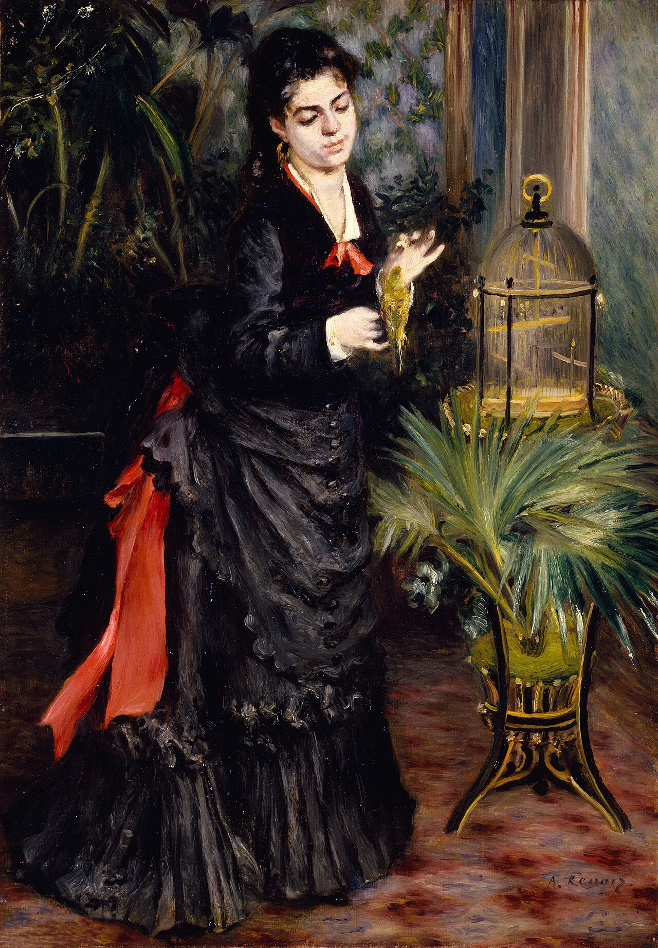Woman with Parrot