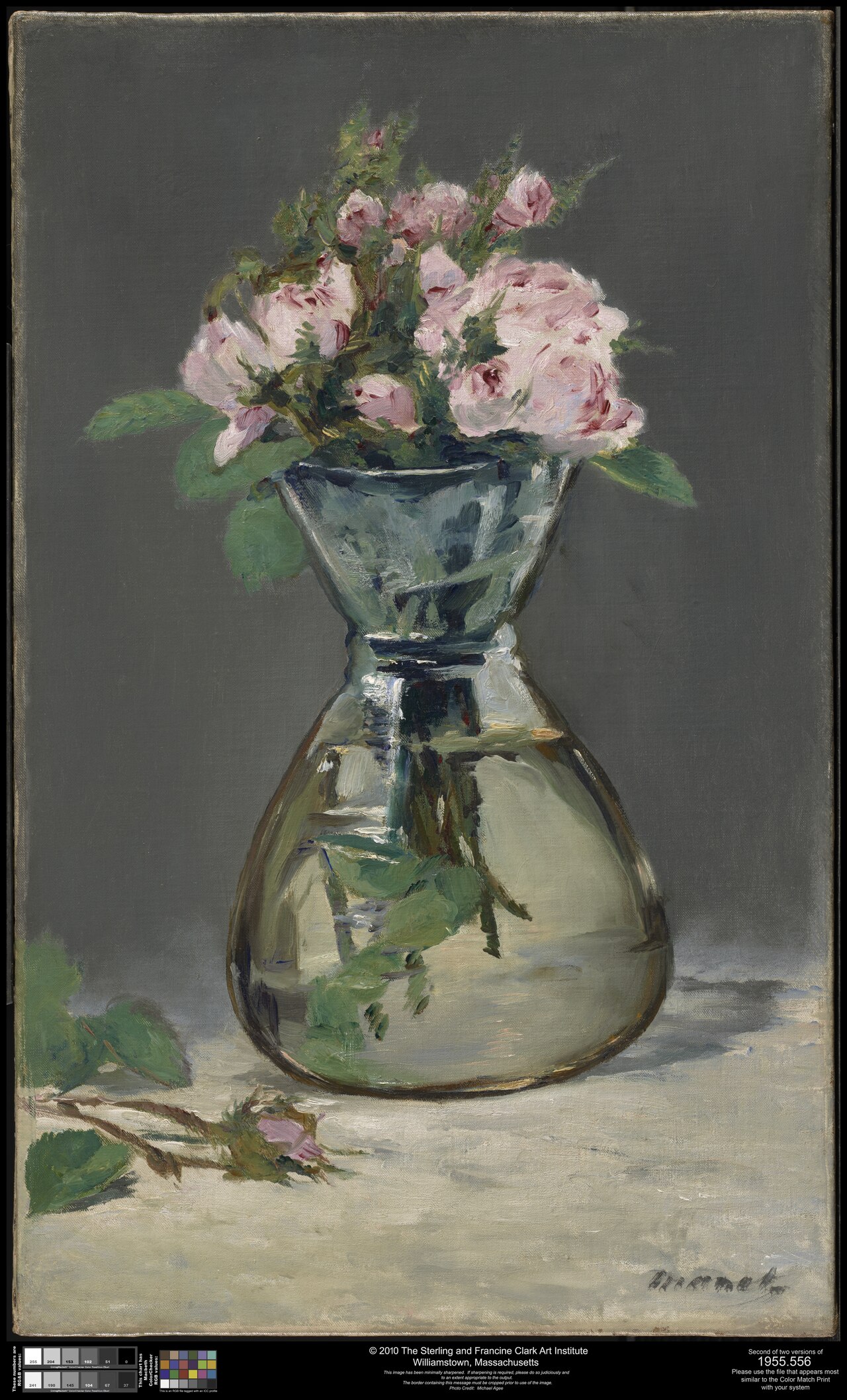 Moss Roses in a Vase