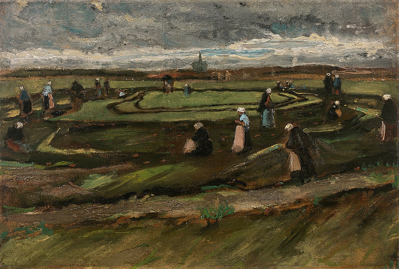 Women Mending Nets in the Dunes
