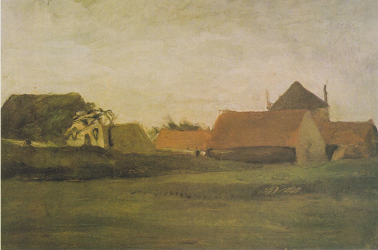 Farmhouses in Loosduinen near The Hague at Twilight