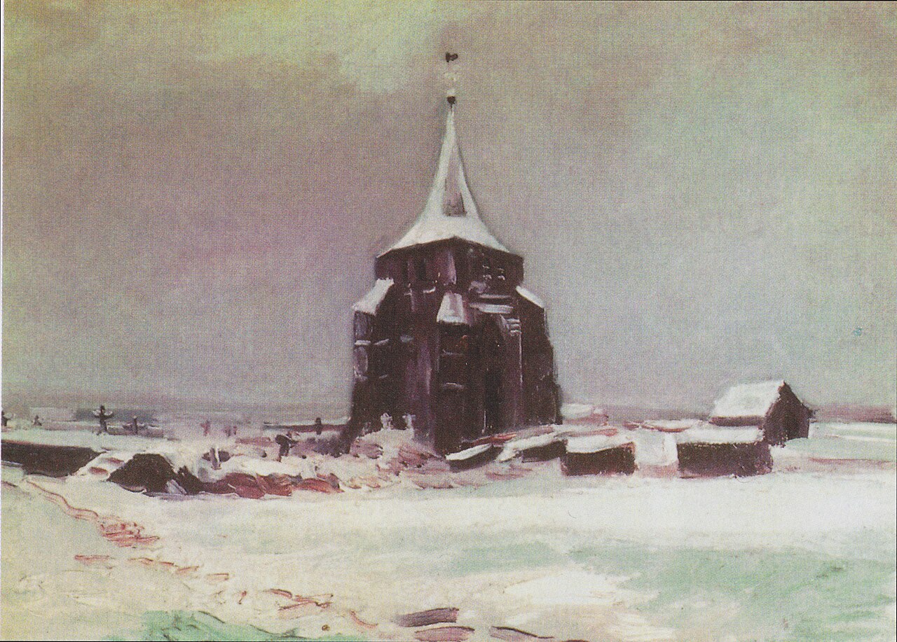 The Old Cemetery Tower at Nuenen in the Snow