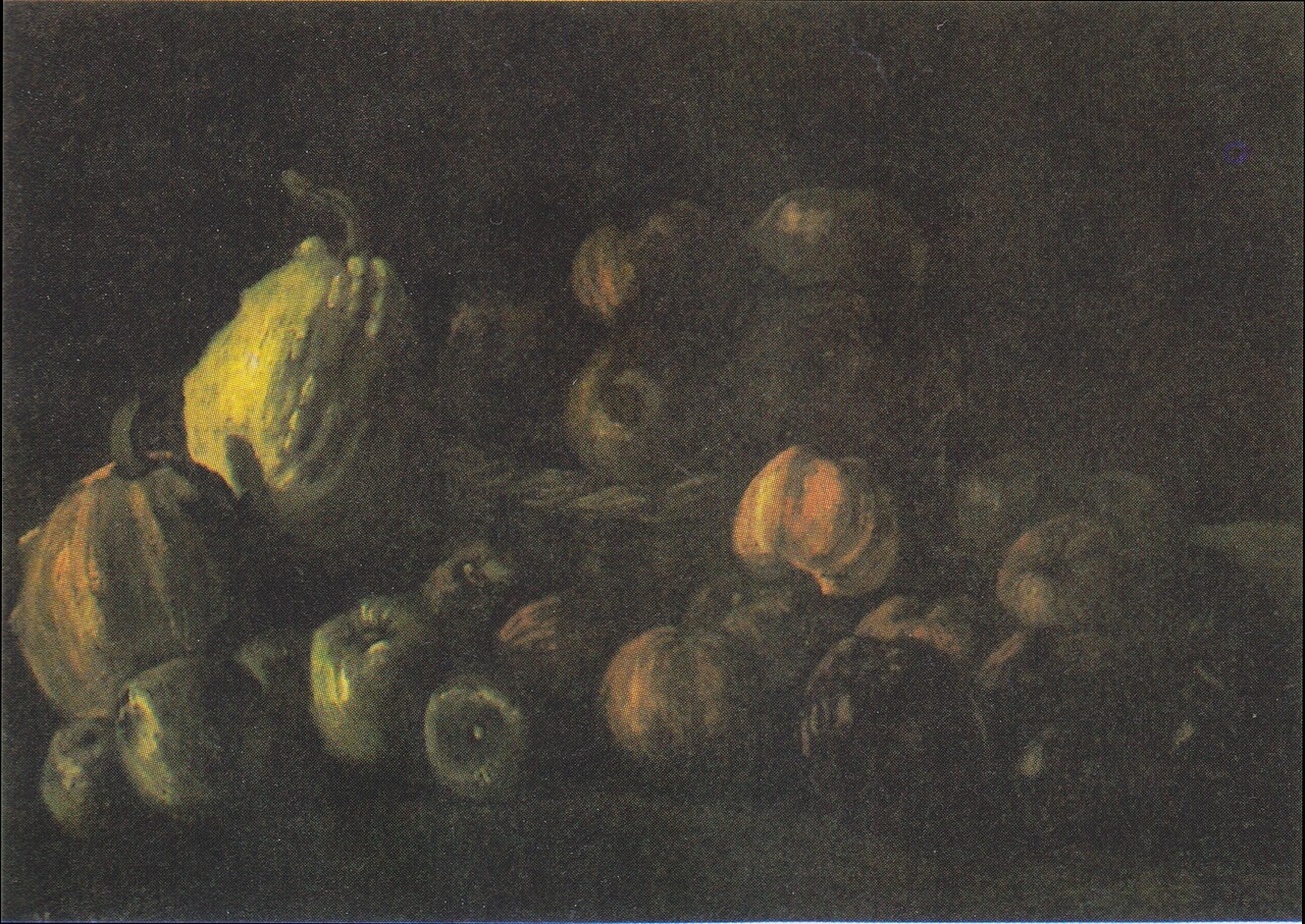 Still Life with a Basket of Apples and Two Pumpkins