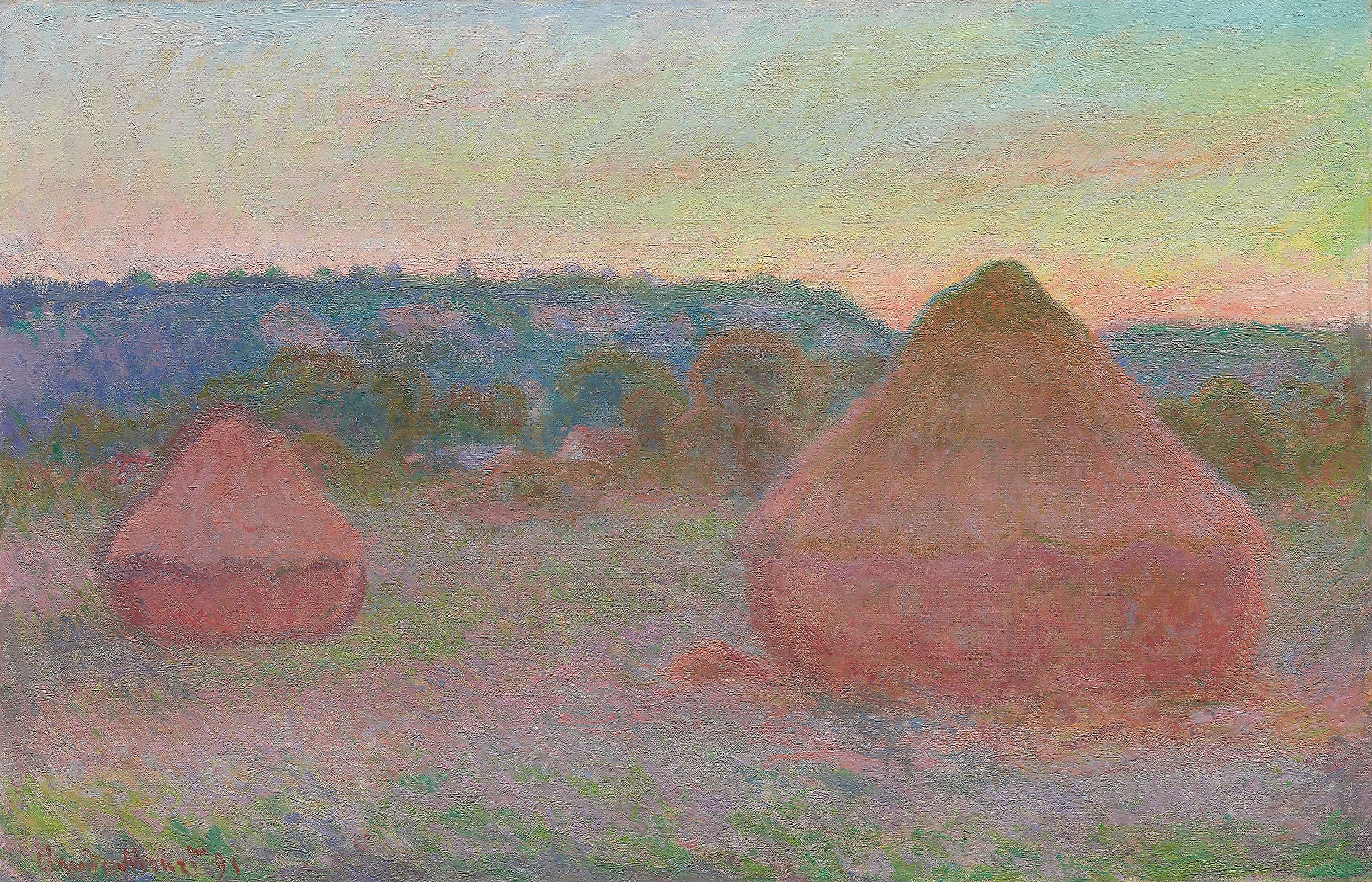Stacks of Wheat, End of Day, Autumn