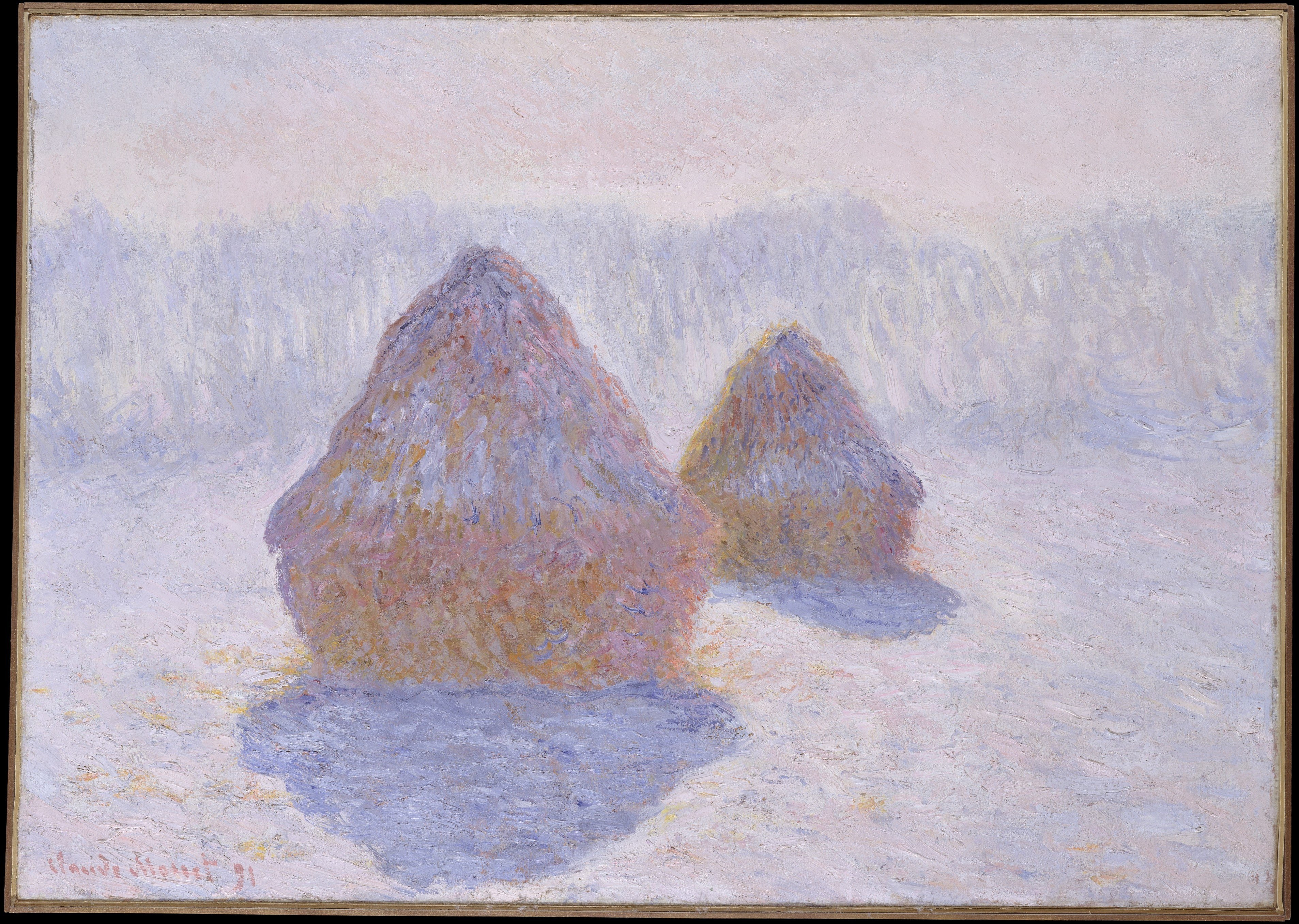 Haystacks, Effect of Snow and Sun